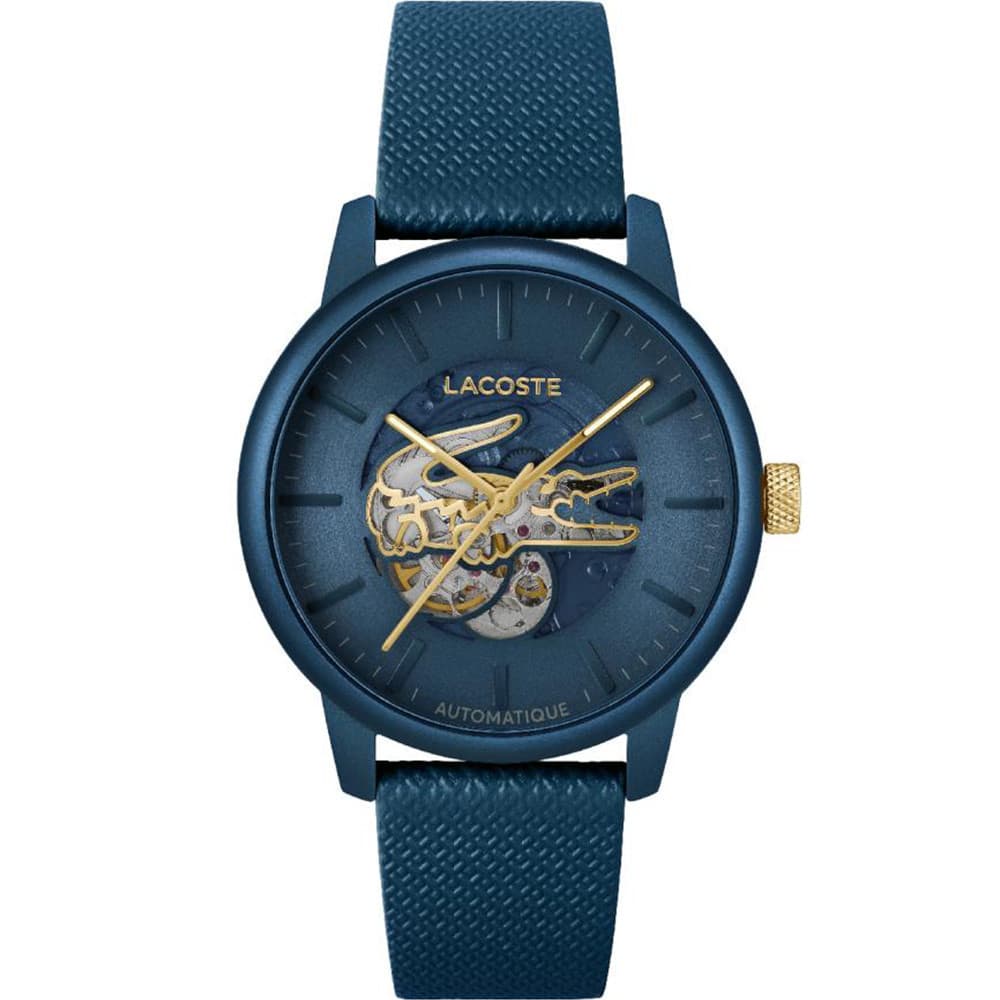 Lacoste Montre Automatique Lacoste Collection 12.12 Automatique en Cuir Bleu