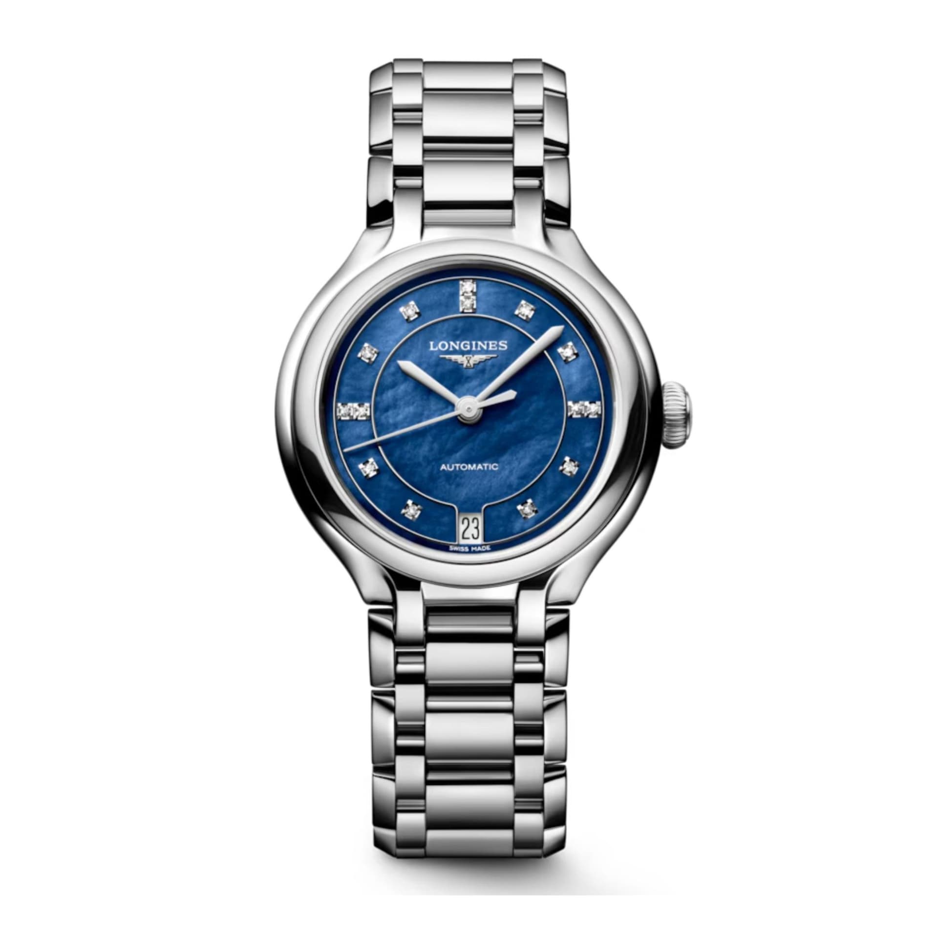 Longines Montre Longines Longines primaluna 34 mm Automatique Cadran Nacre bleue lumineuse Bracelet Acier