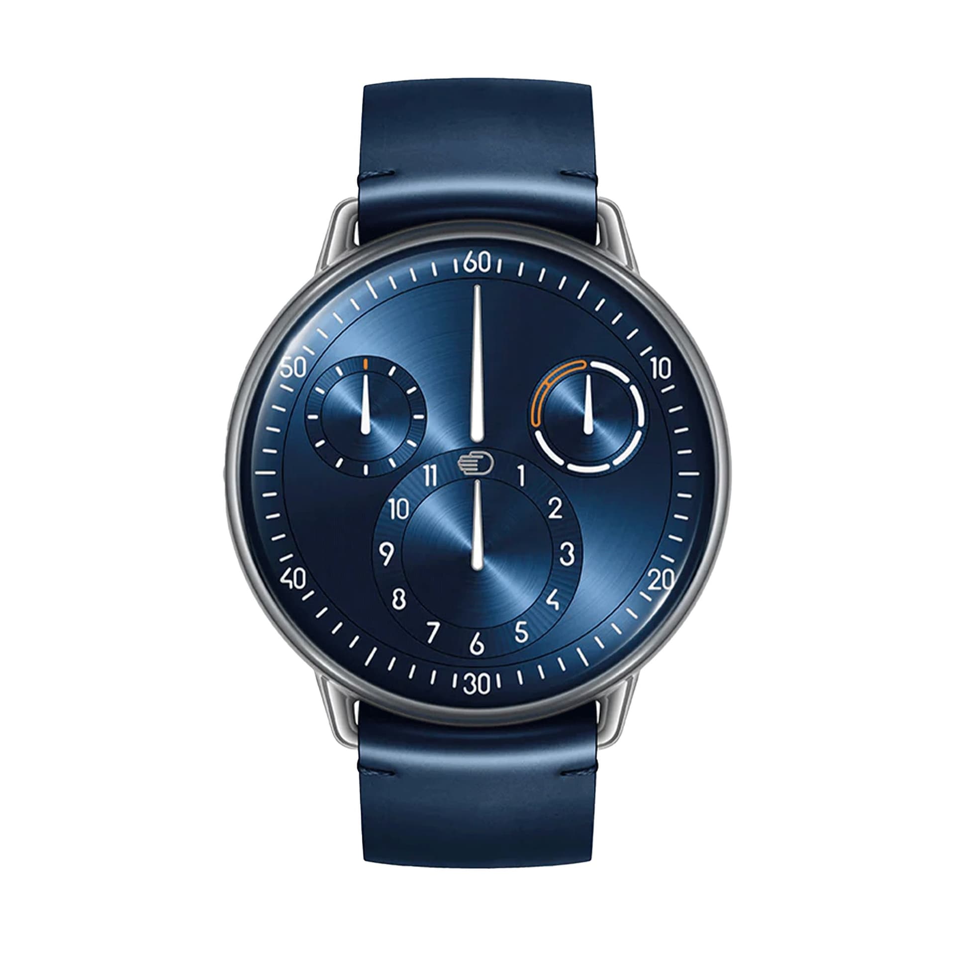 Ressence Montre Ressence Type 1° Round Night Blue titane automatique cadran bleu bracelet cuir 42 mm