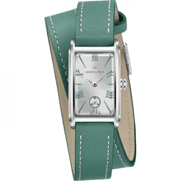 Hamilton Montre Hamilton American Classic Ardmore Quartz Cadran Blanc Bracelet Double Cuir Vert