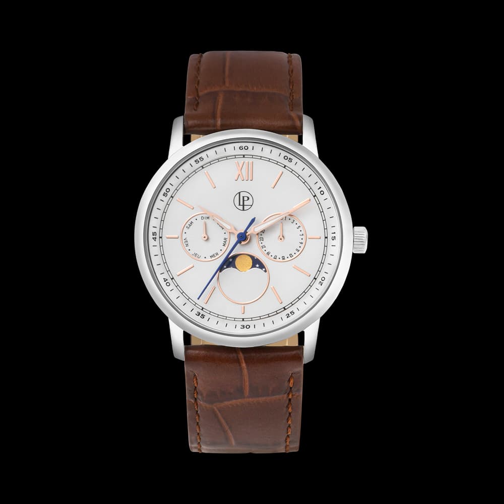 Louis Pion Montre quartz Homme Auguste Blanc