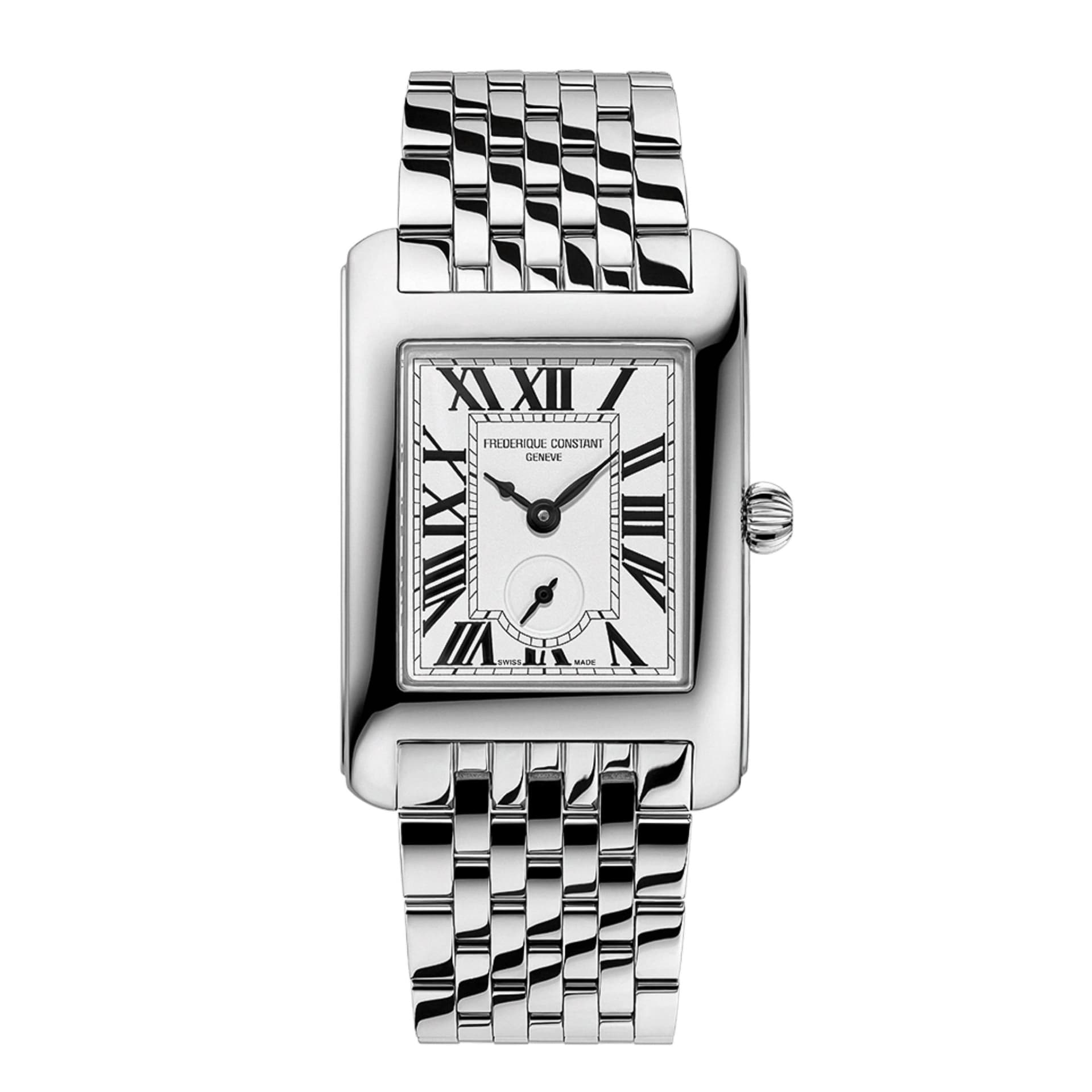 Frédérique Constant Montre Frédérique Constant Classics Carrée Small Seconds quartz cadran argenté bracelet acier 36 x 25,20 mm