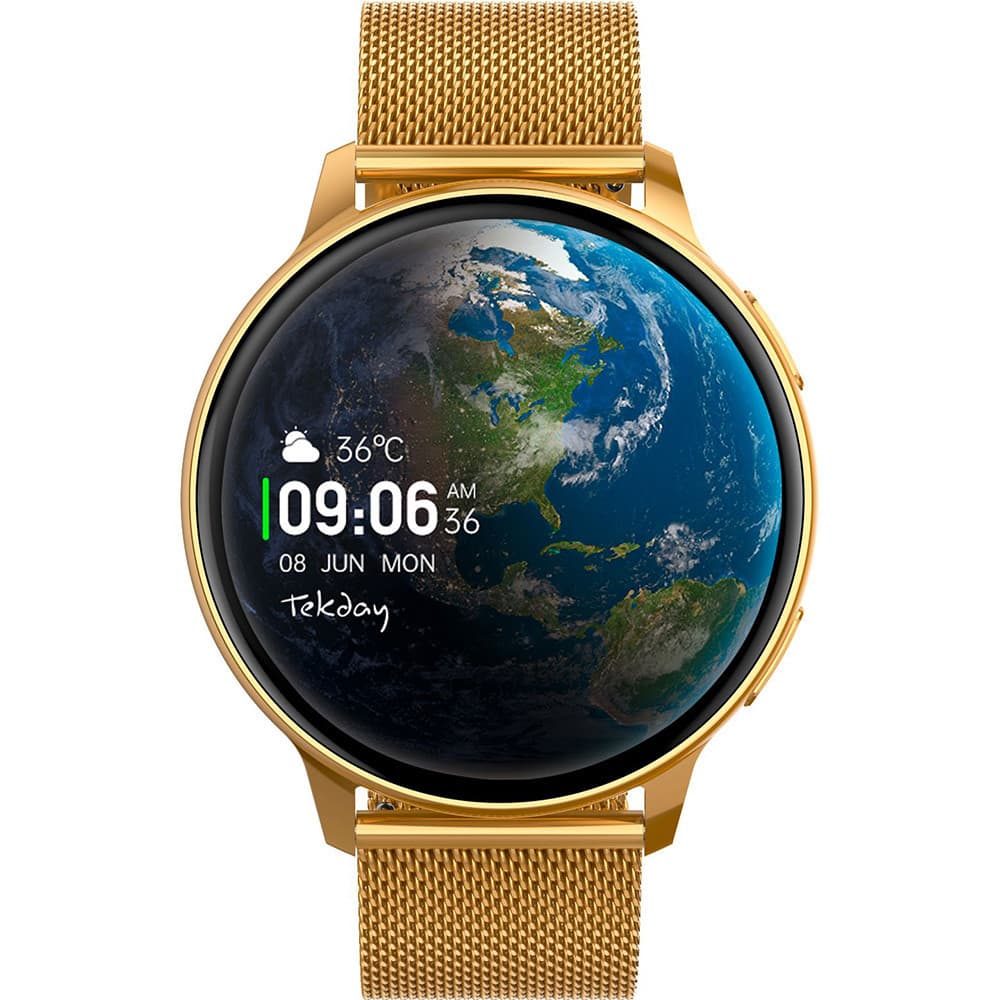 Tekday Montre Connectée Tekday en Acier et PVD Doré