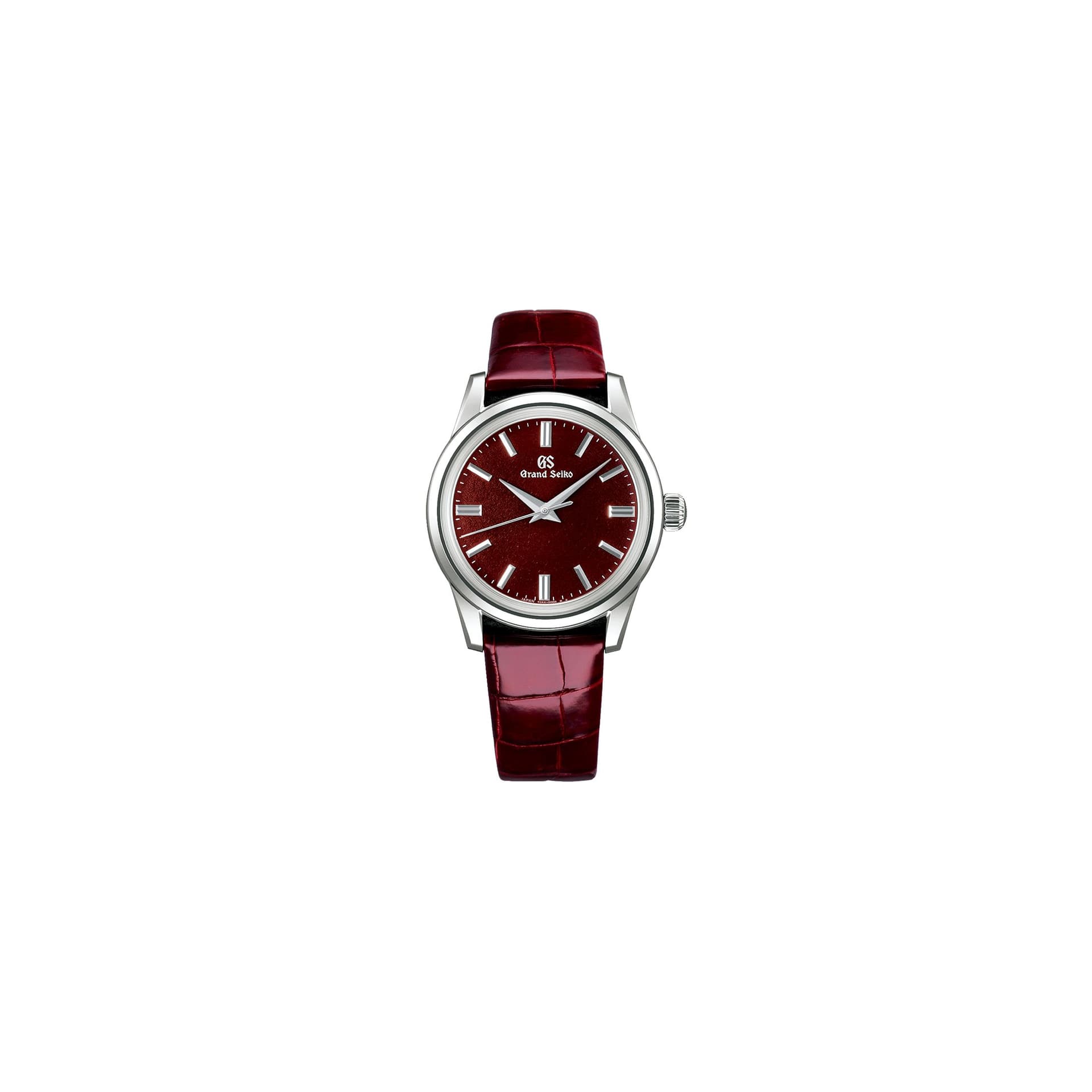 Grand Seiko Montre Grand Seiko Elegance Flow of Seasons "Boshū" mécanique cadran bordeaux bracelet cuir 37,3 mm