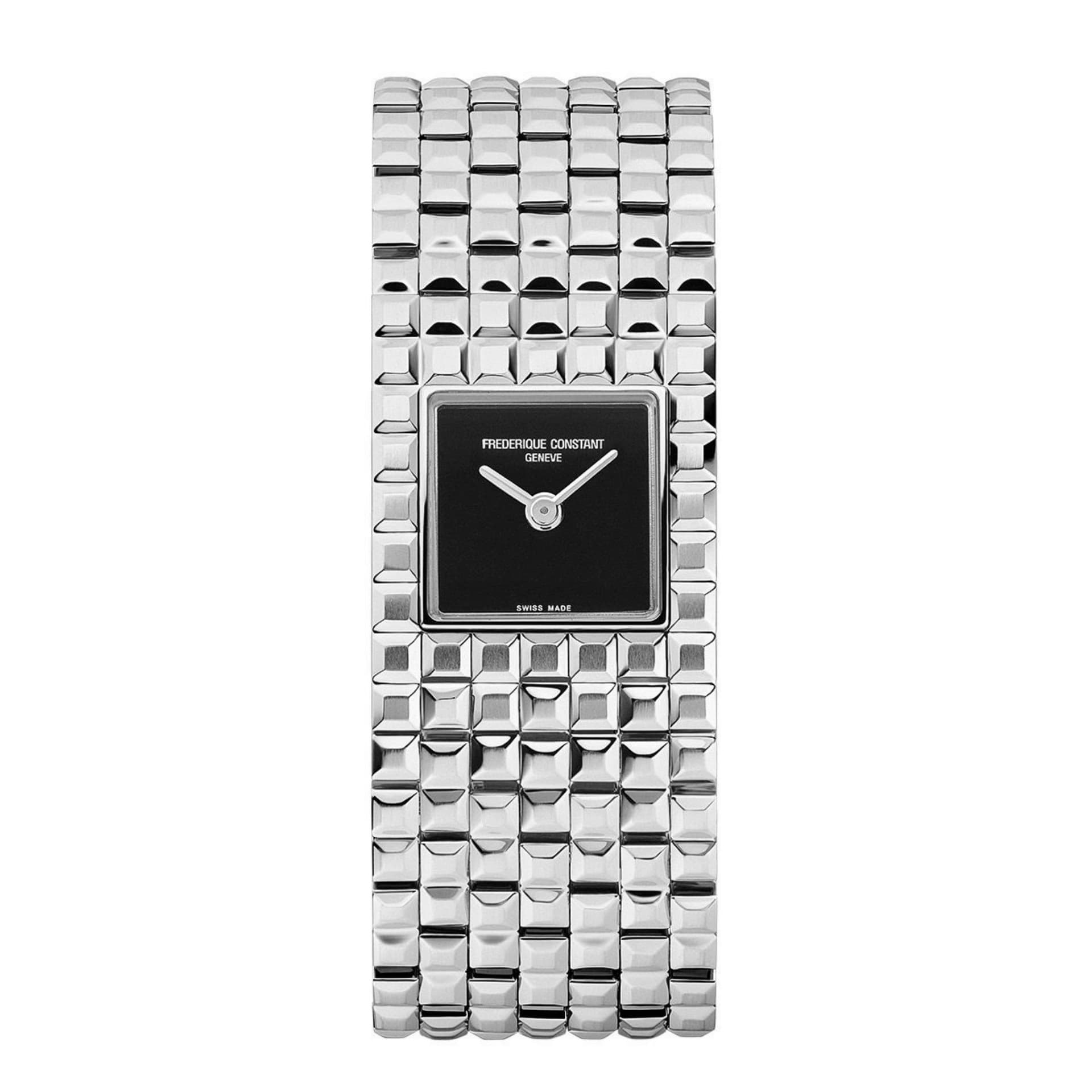Frédérique Constant Montre Frédérique Constant Classics Manchette quartz cadran onyx bracelet acier 25.7 x 20 mm