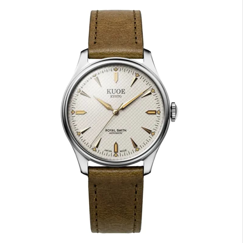 Kuoe Kyoto Montre Royal Smith 90-006 Silver Case Ivory Dial Large