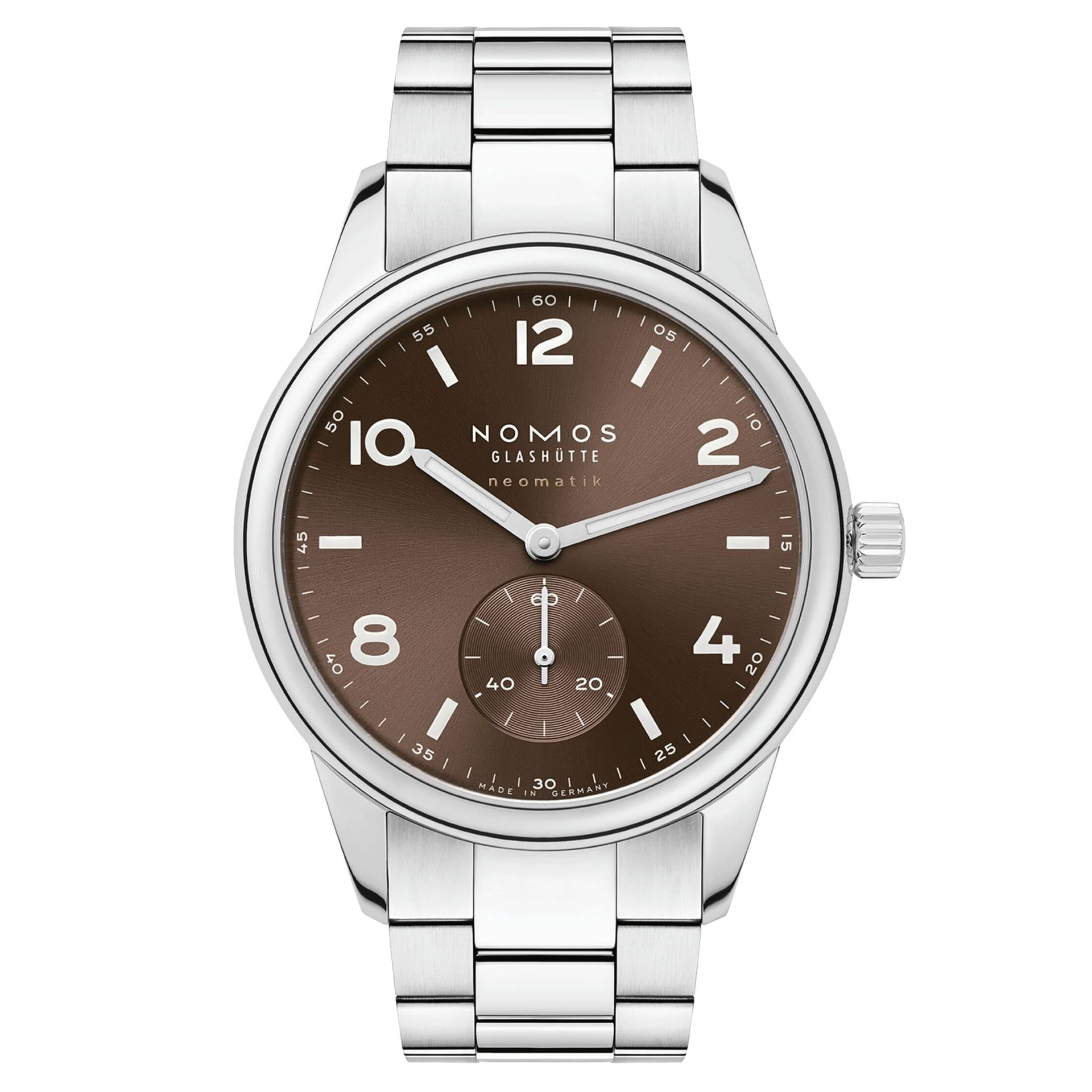 Nomos Montre Nomos Club Sport Neomatik Tabac automatique fond acier cadran brun bracelet acier 39,5 mm