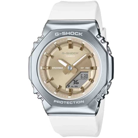 Casio Montre GShock G-Steel Lady - Série GM-S2100 - Blanc & Dorée 46 x 40.2 mm- GM-S2110-7A9