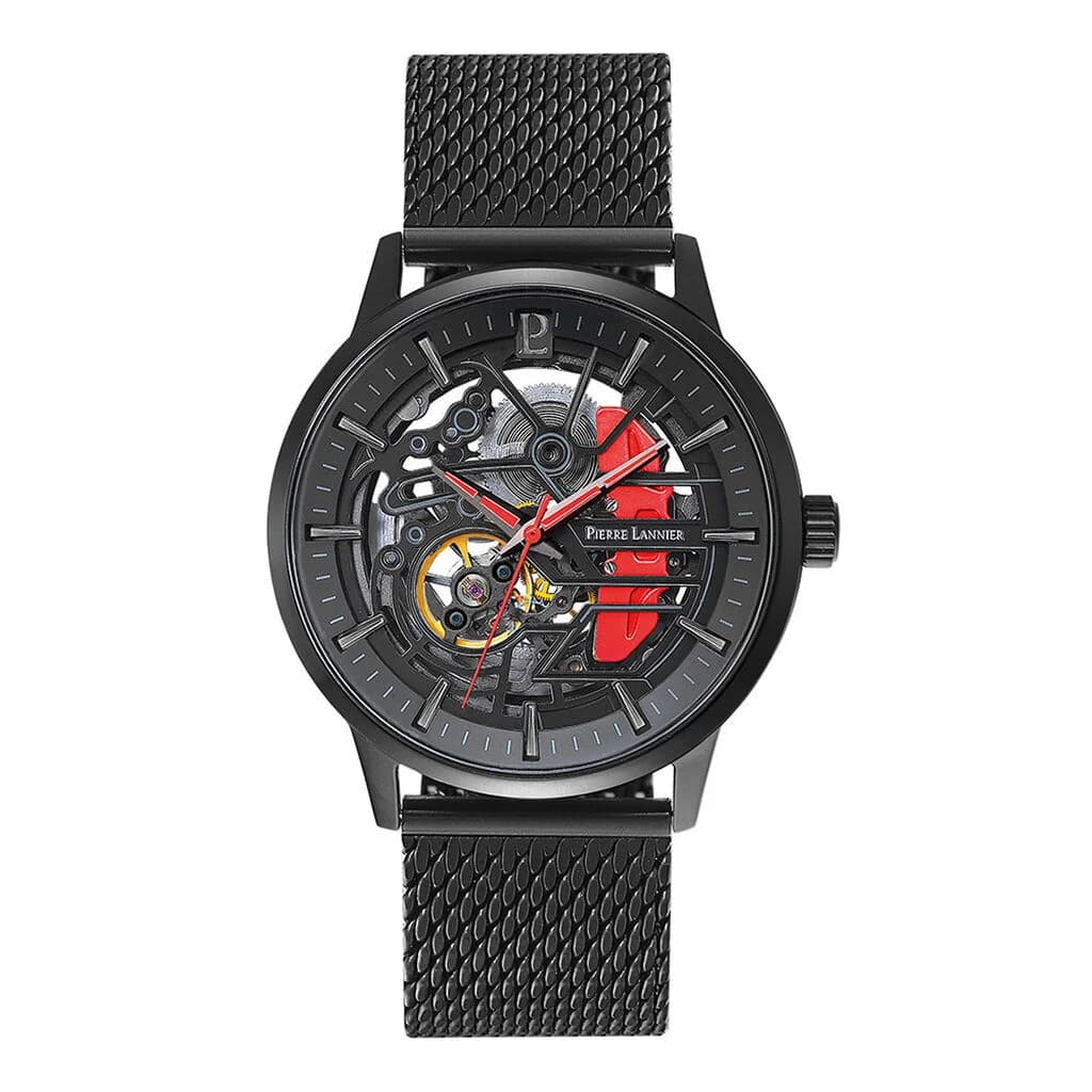 Pierre Lannier Montre Automatique Pierre Lannier Collection Paddock en Acier et PVD Noir