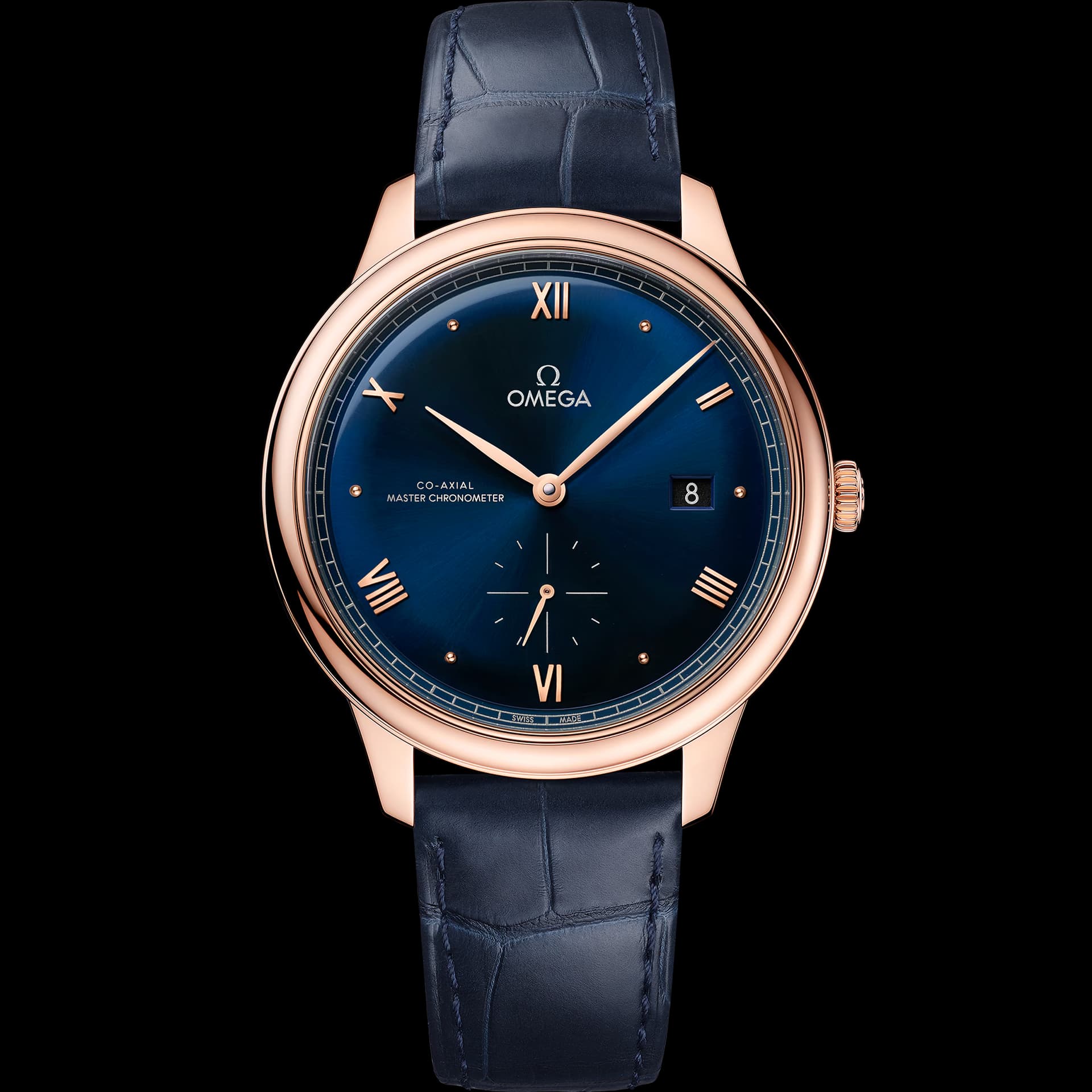 Omega De Ville 41 mm, or Sedna™ sur bracelet en cuir