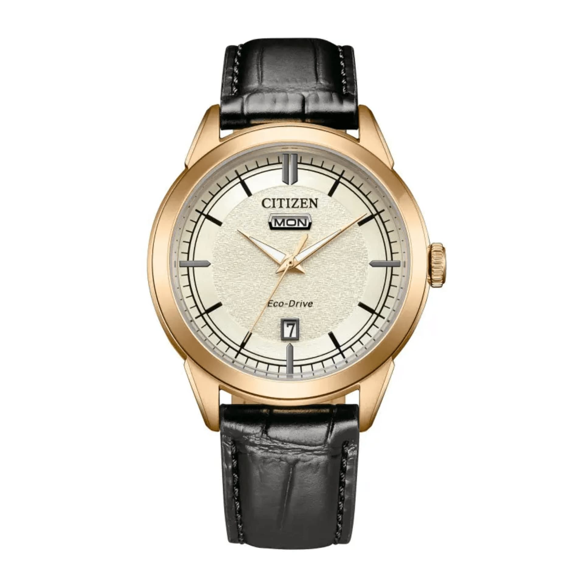 Citizen Montre Citizen Elegance Classic Eco-Drive cadran blanc bracelet cuir noir 40,5 mm