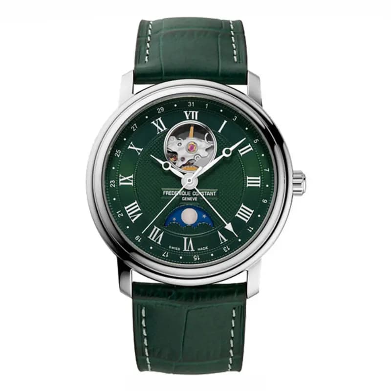 Frédérique Constant Montre Frédérique Constant Classics Index Automatic Automatique Cadran Kaki Bracelet Cuir - FC-335MCGRW4P26