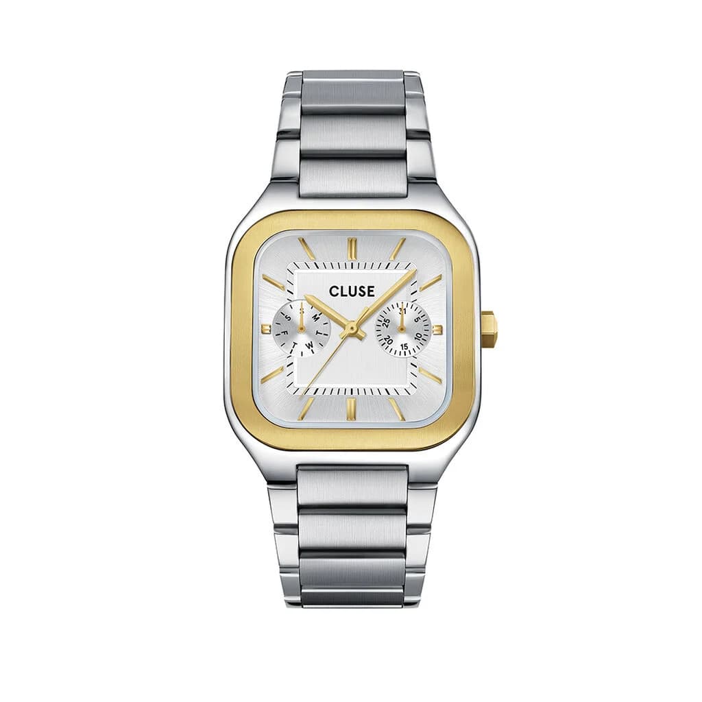 Cluse Quadrus Multifunction Watch Steel, Silver, Two-Tone