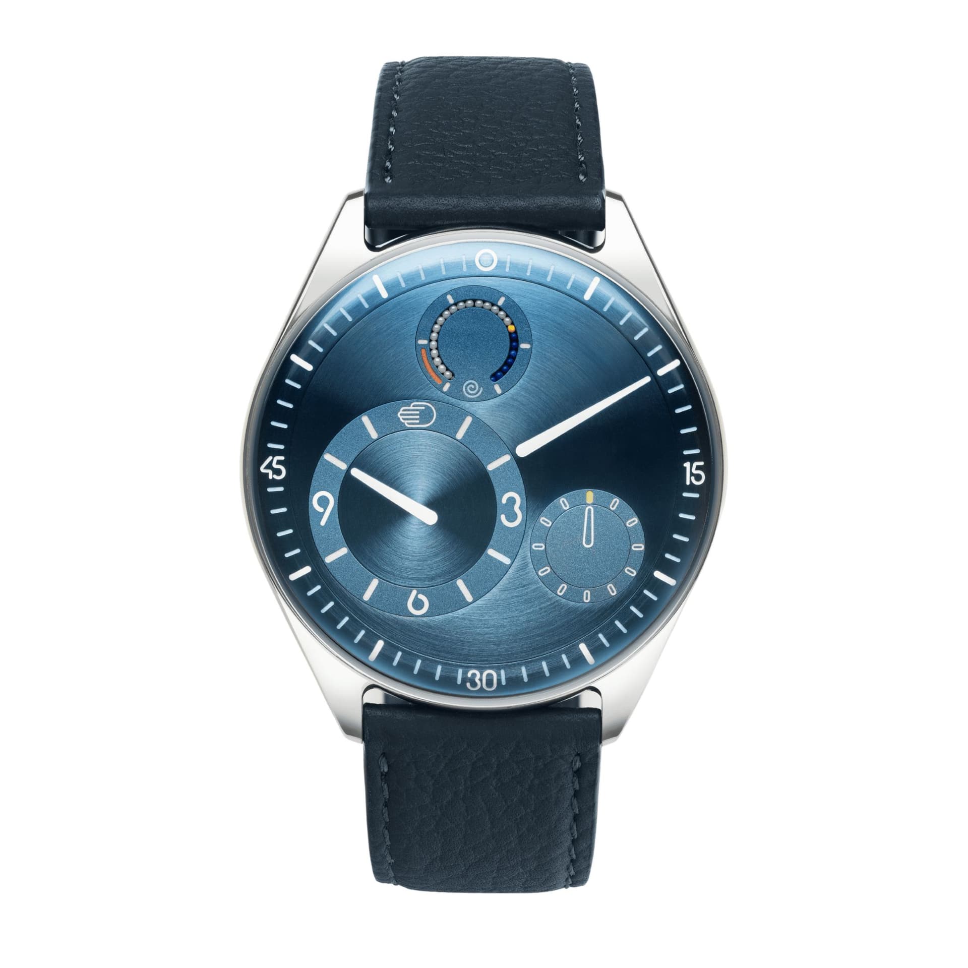 Ressence Montre Ressence TYPE 11 Sky titane automatique cadran bleu bracelet cuir 41 mm