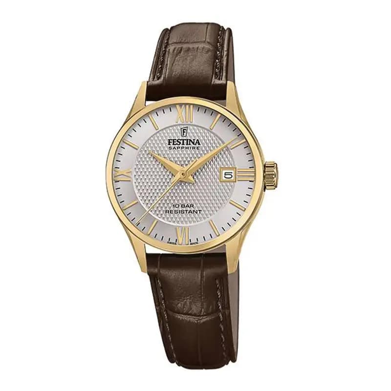 Festina Montre Festina Collection Swiss Made en Cuir Marron
