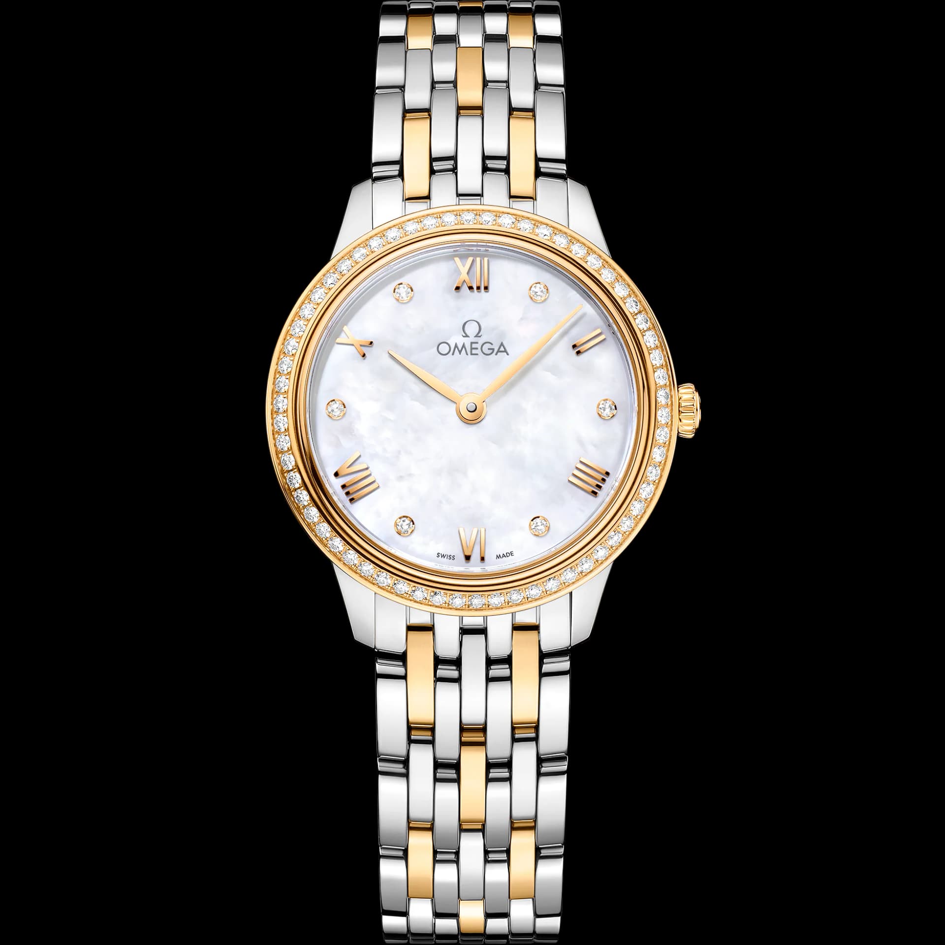 Omega De Ville 27,5 mm, acier - or jaune sur acier - or jaune