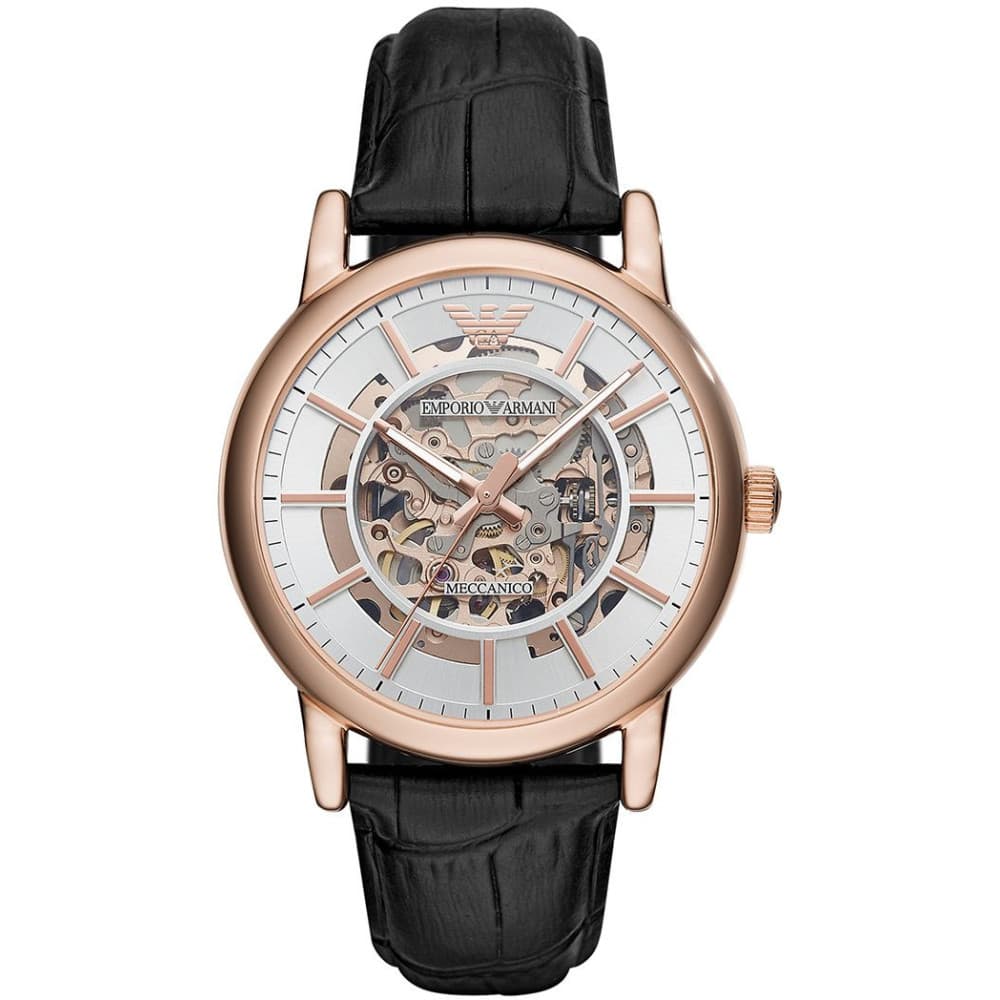 Emporio Armani Montre Automatique Emporio Armani en Cuir Marron