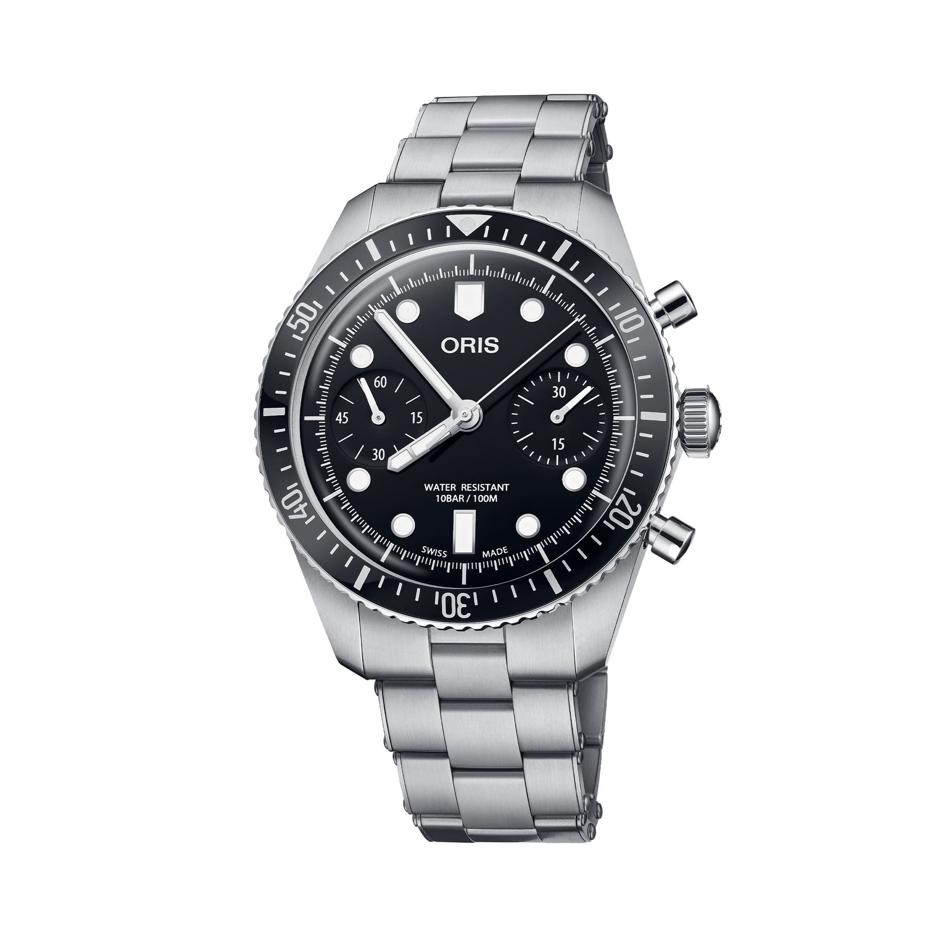 Oris Montre Oris Divers Sixty-Five Chronographe automatique cadran noir bracelet acier 40 mm