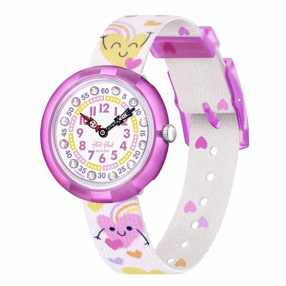 Flik Flak Montre quartz Fille Organized chaos Blanc