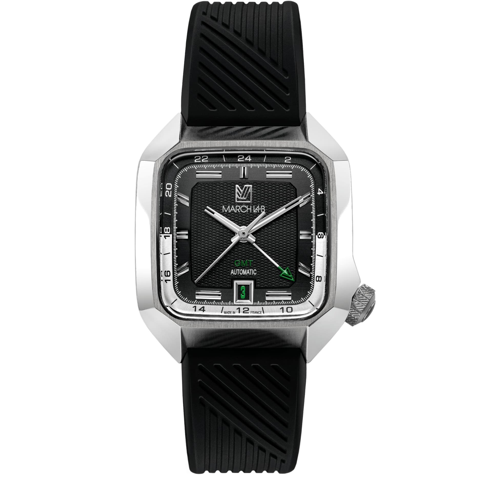 March LA.B Montre March LA.B AM2 GMT Automatique Black bracelet silicone 39 mm