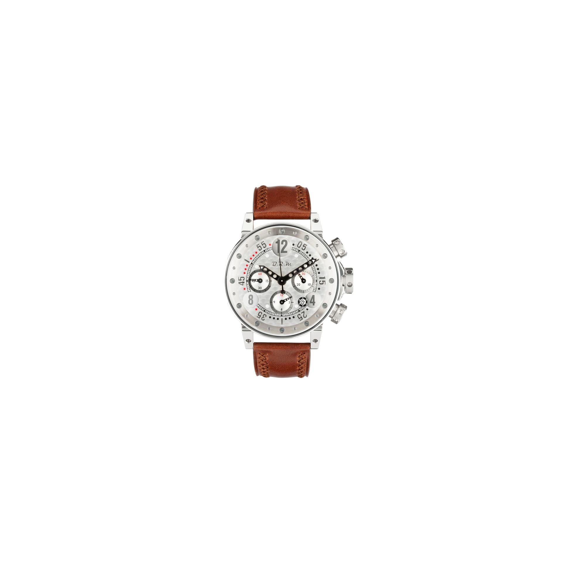 B.R.M Montre BRM V12 automatique inox cadran bouchonné aiguilles noires 44 mm