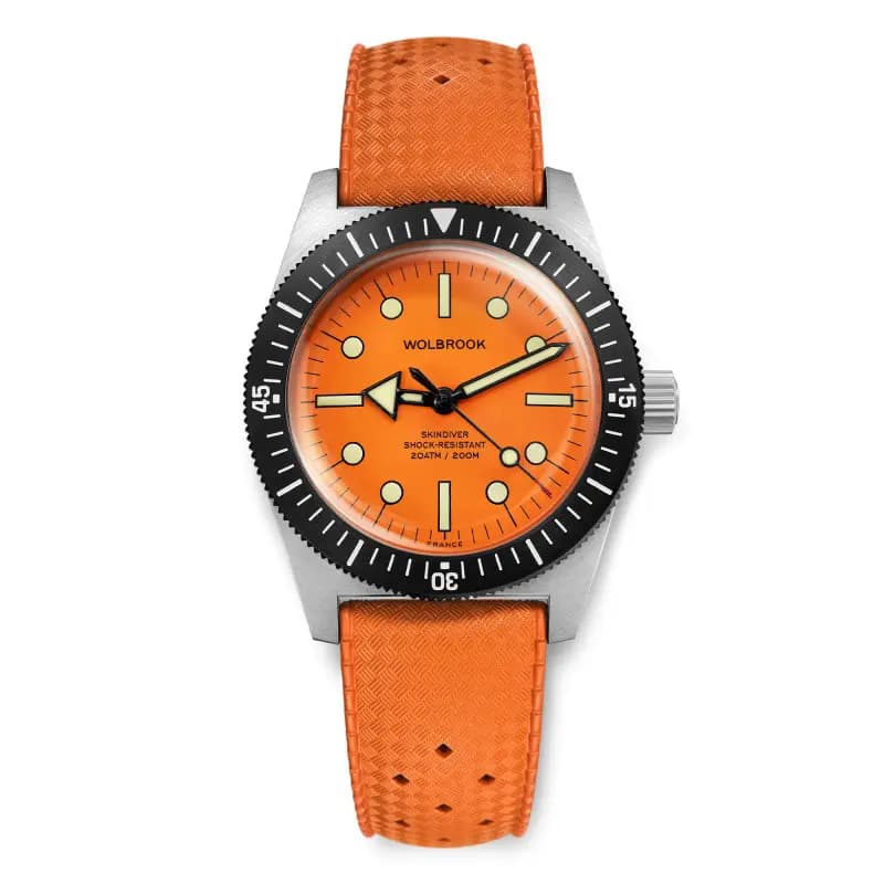Wolbrook Montre de plongée Skindiver Automatic - 38 mm - Orange
