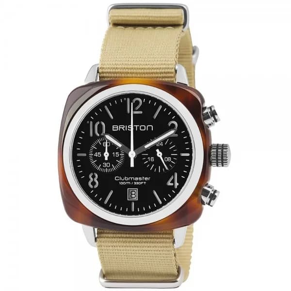 Briston Montre Briston Clubmaster Classic Acétate Bracelet Nato Kaki