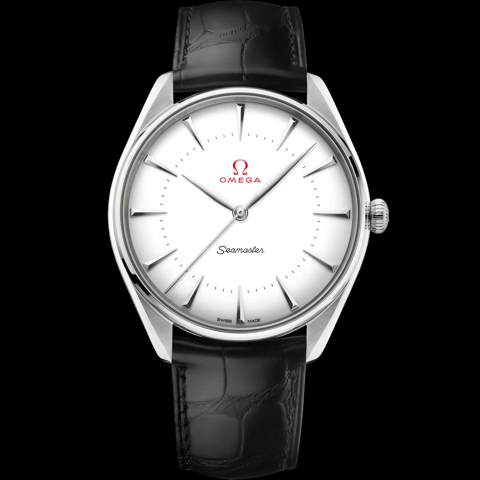 Omega Seamaster 39,5 mm, Canopus Gold™ sur bracelet en cuir