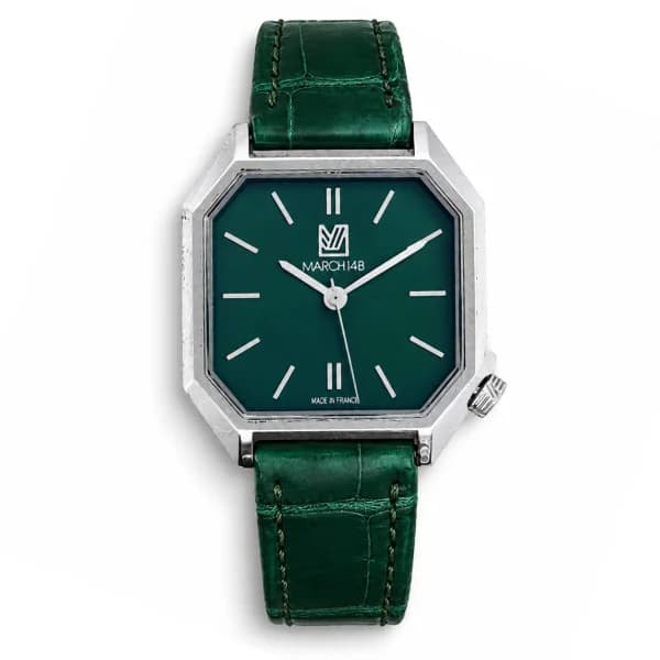 Daniel Gérard Montre Occasion March LA.B Lady Mansart Cadran Forest Bracelet Cuir Vert