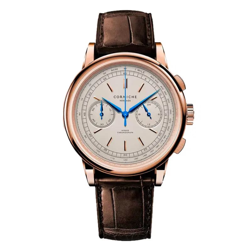 Corniche Montre Heritage Chronograph Rose Gold with Cream dial