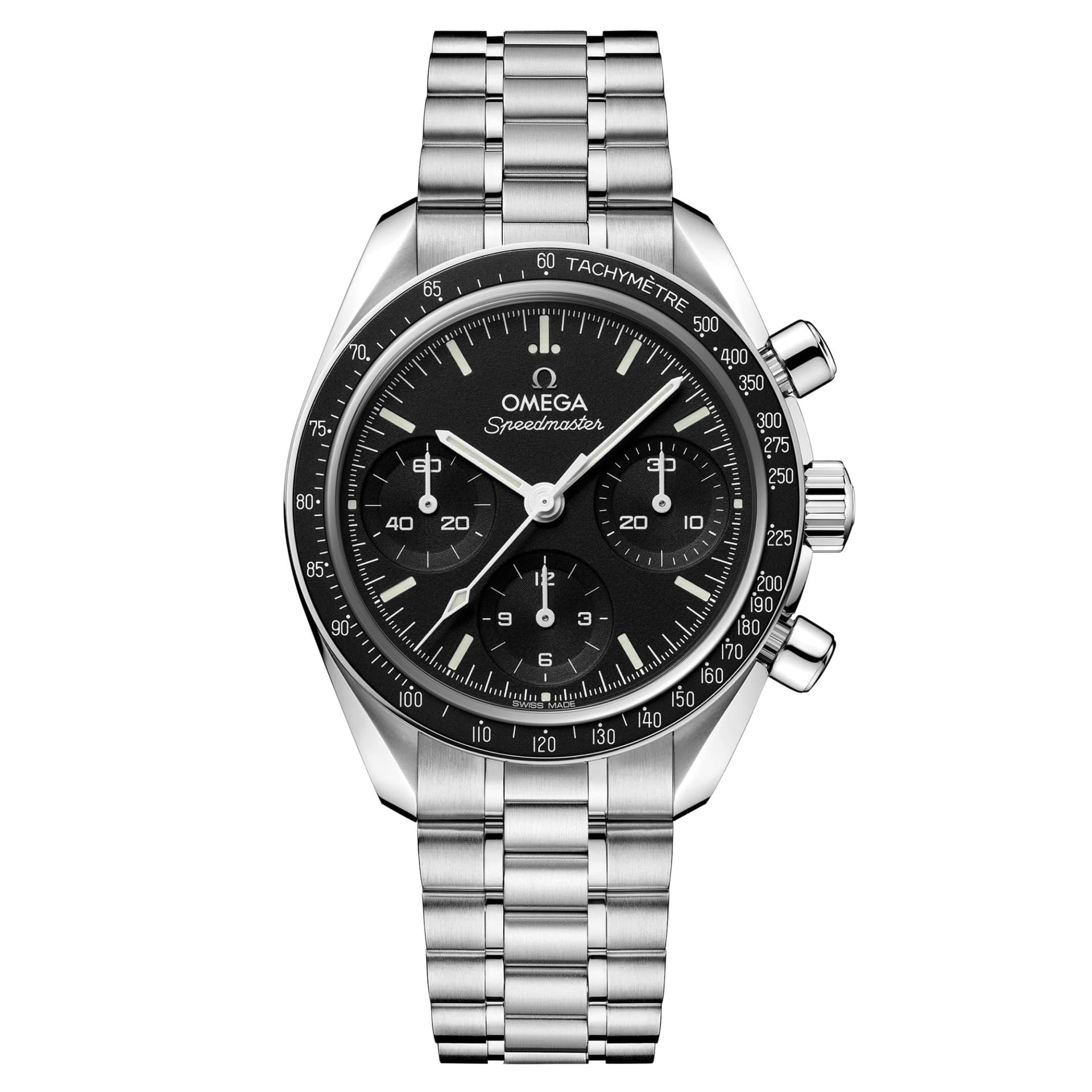 Omega Montre Omega Speedmaster 38 automatique cadran noir bracelet acier 38 mm