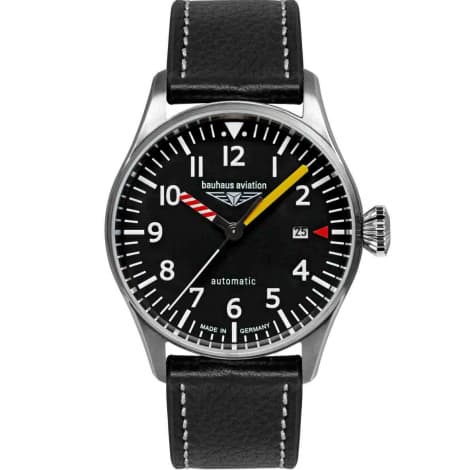 Bauhaus Montre Bauhaus Aviation Flight Control Automatique Cadran Noir Bracelet Cuir - 27625