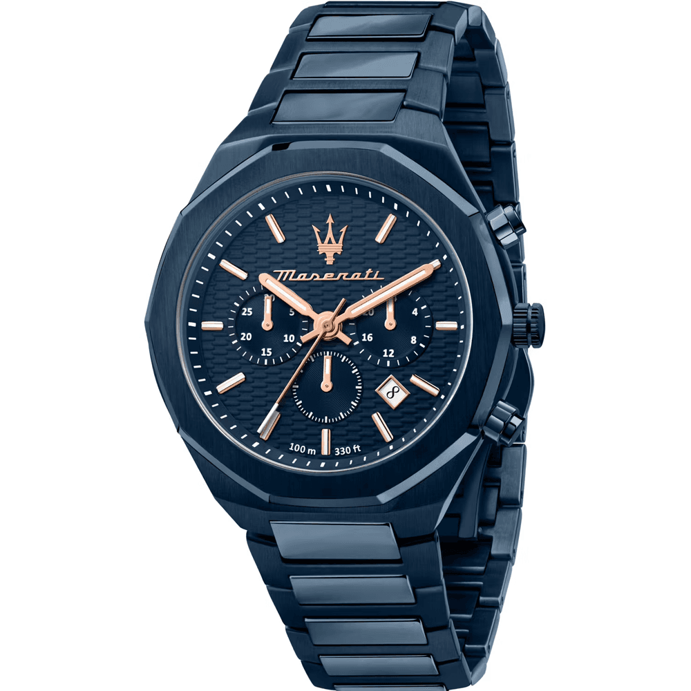 Maserati Montre Maserati Stile en Métal Bleu