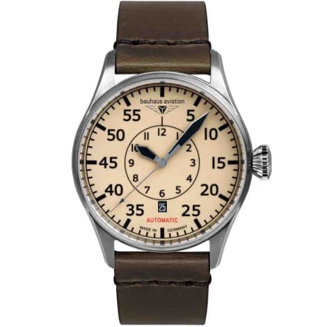 Bauhaus Montre Bauhaus Aviation Flight Control Automatique Cadran Beige Bracelet Cuir - 27565