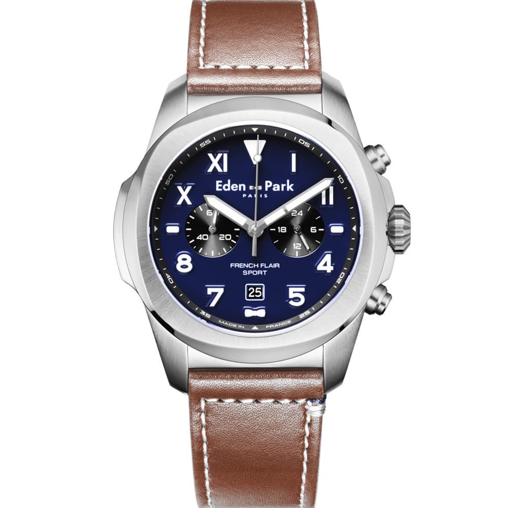 Eden Park Montre Eden Park Collection Sport en Cuir Marron