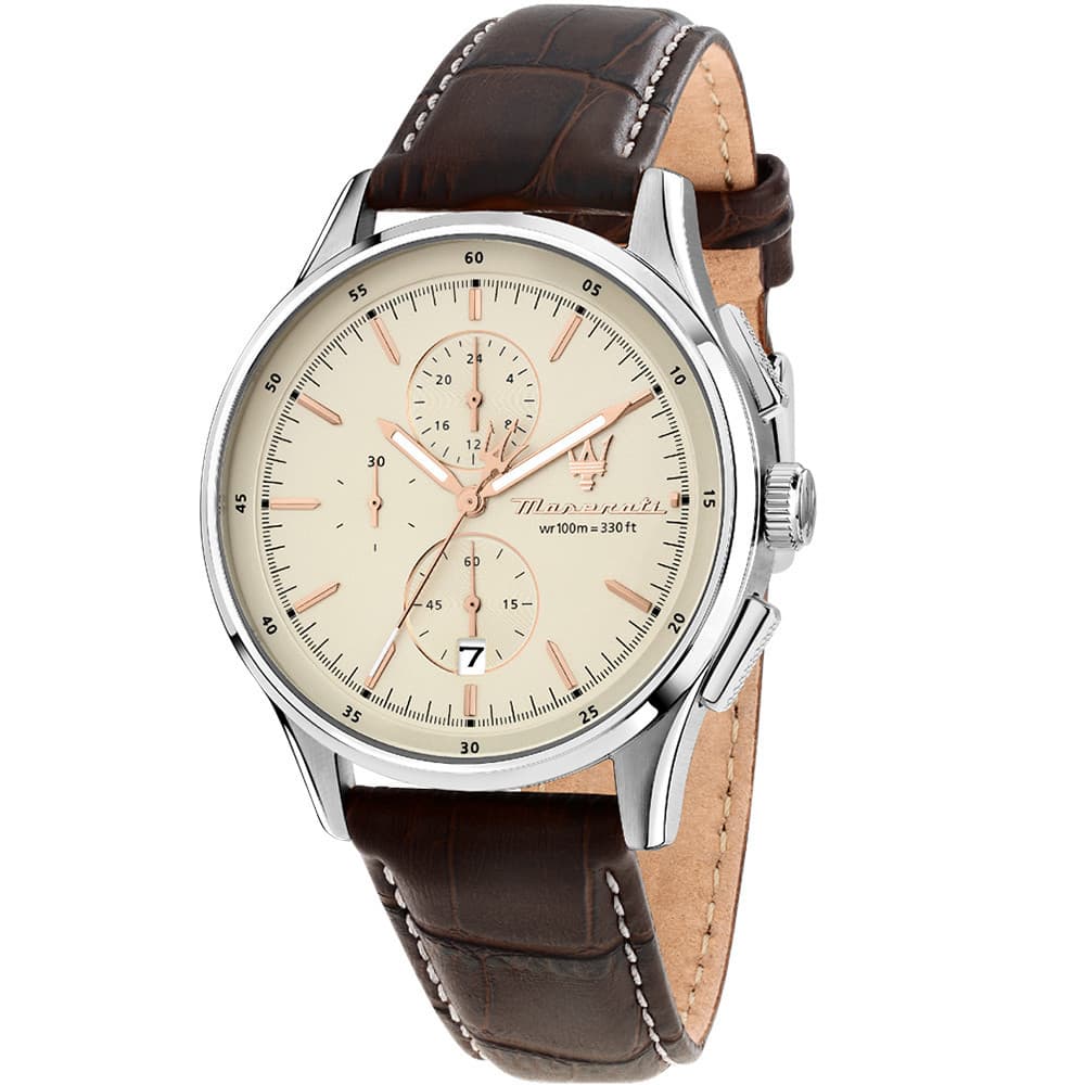 Maserati Montre Maserati Collection Sorpasso en Cuir Marron