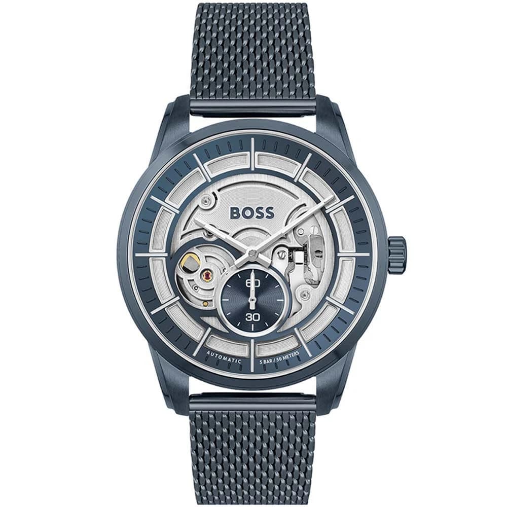Hugo Boss Montre Automatique Boss en Acier Bleu