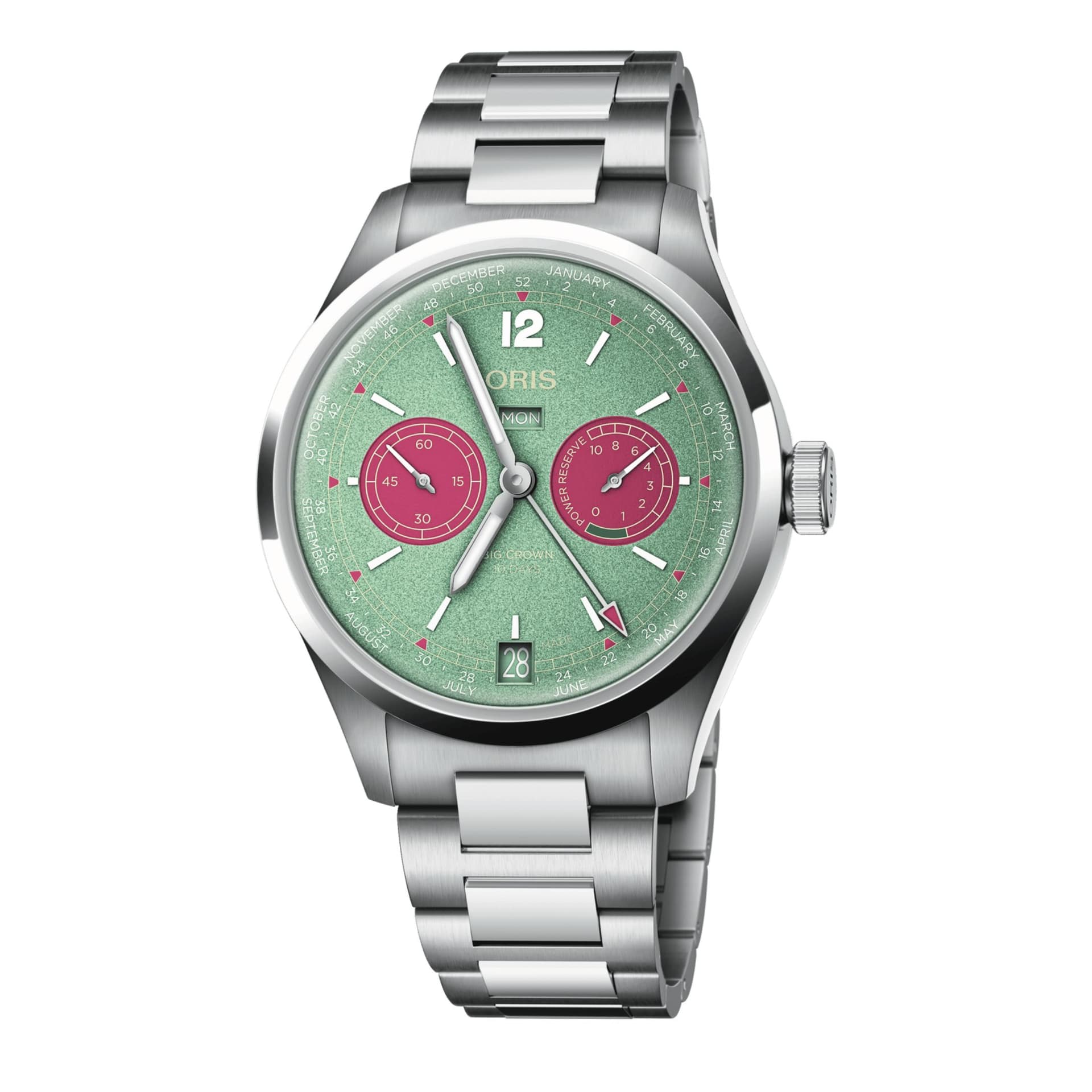 Oris Montre Oris Big Crown Calibre 113 cadran vert bracelet acier 43 mm