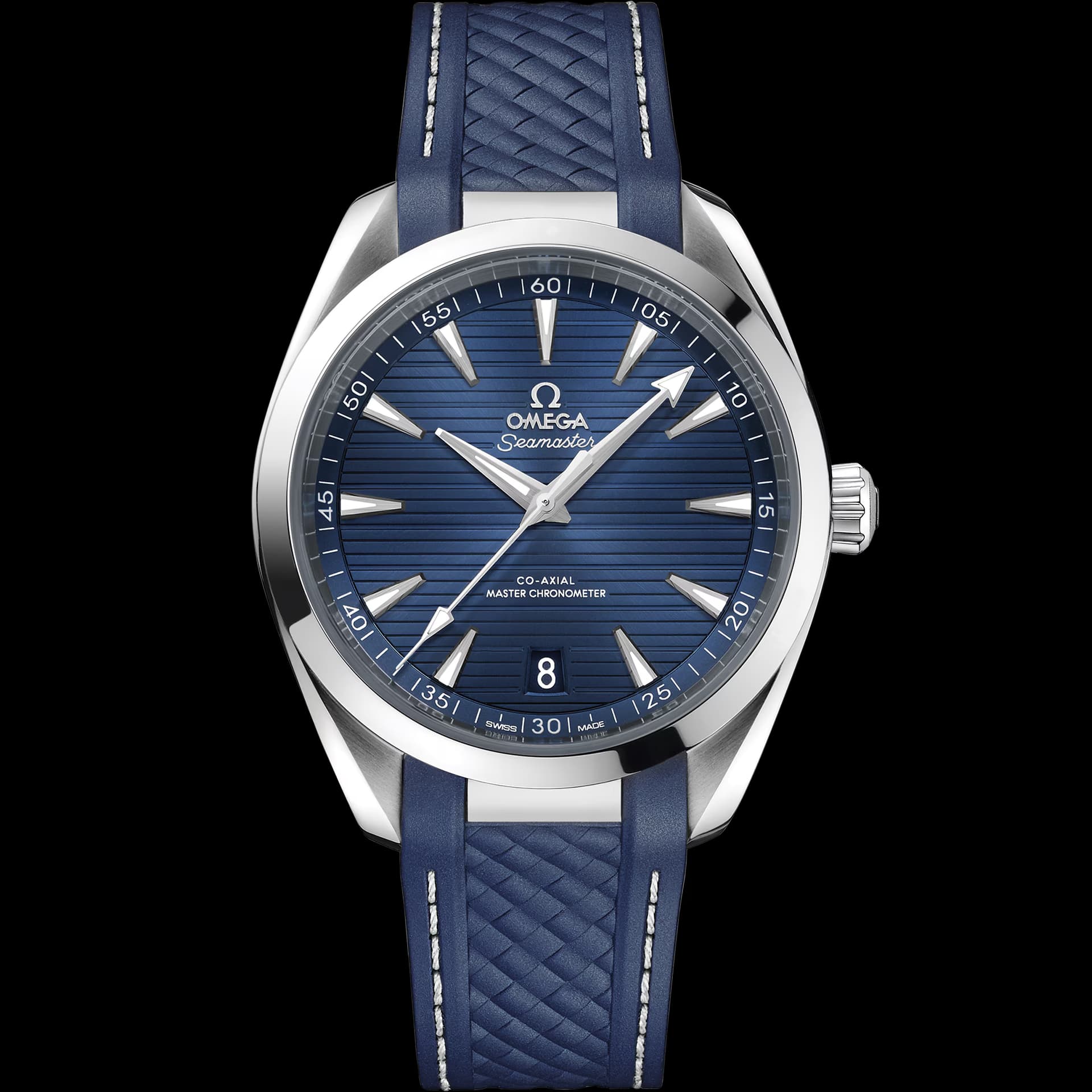 Omega Seamaster 41 mm, acier sur bracelet caoutchouc