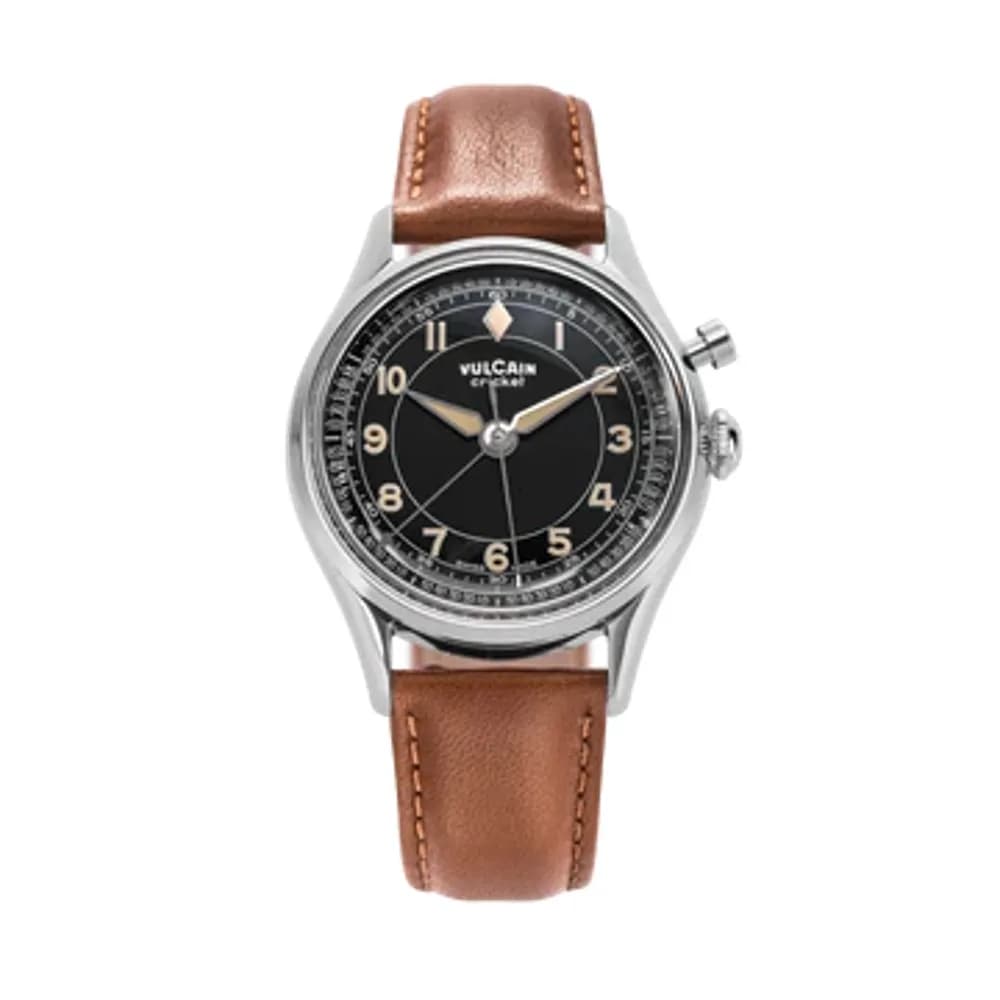 Vulcain Cricket Classique 36MM Black & Khaki Numbers