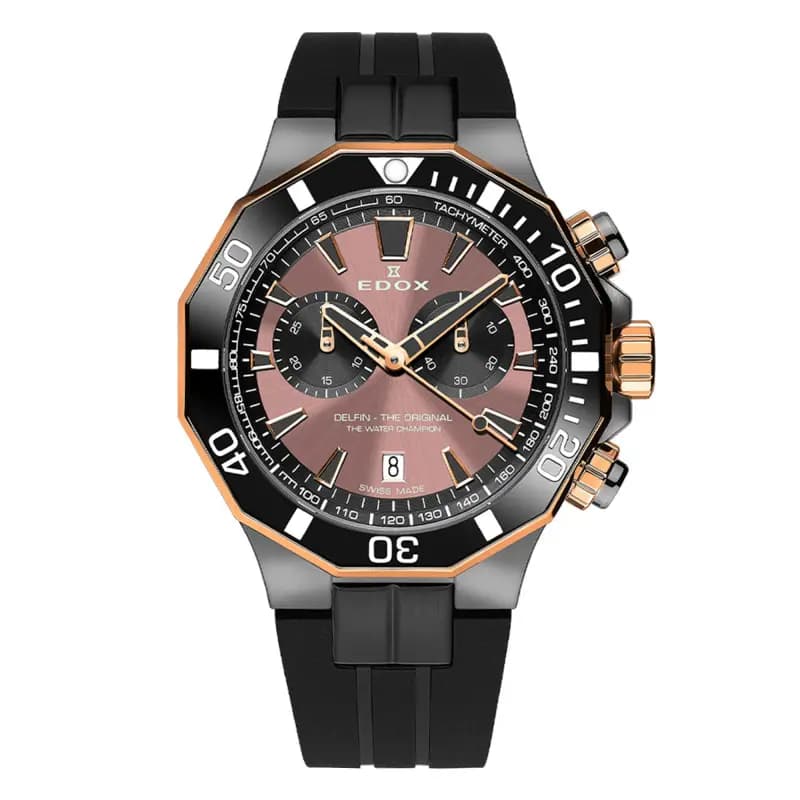 Edox Montre Delfin the Original Chronograph 10112-357GRNCA-BRNR