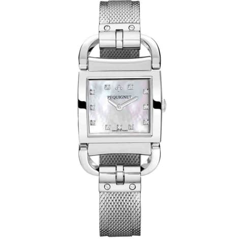 Pequignet E. Montre Pequignet Attellage Quartz - Cadran Nacre Blanc - Bracelet Argent - 5894503CD-A