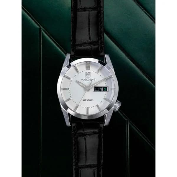March LA.B Montre March LA.B AM89 Electrique White Alligator Noir