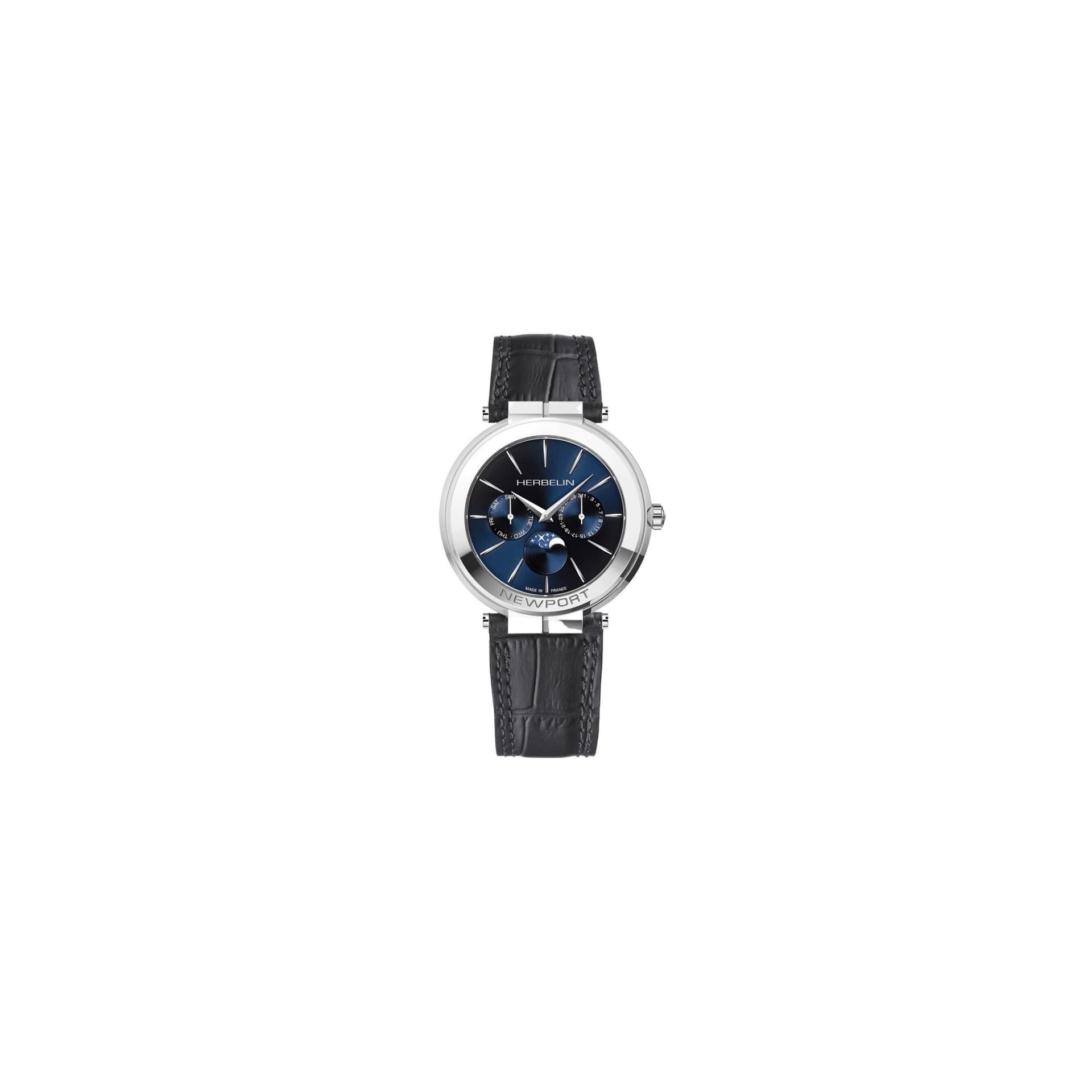 Michel Herbelin Montre Herbelin Newport Slim Homme Quartz Phase de Lune - 12722AP15