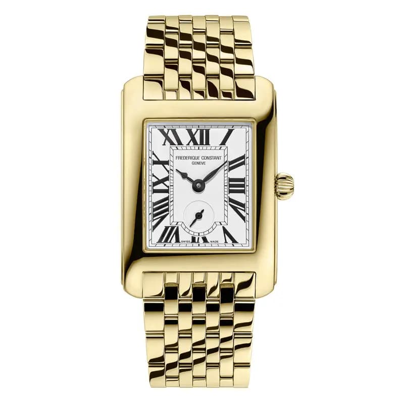 Frederique Constant Montre Frederique Constant Classics Carree Small Seconds Quartz Cadran Argent Bracelet Acier inoxydable