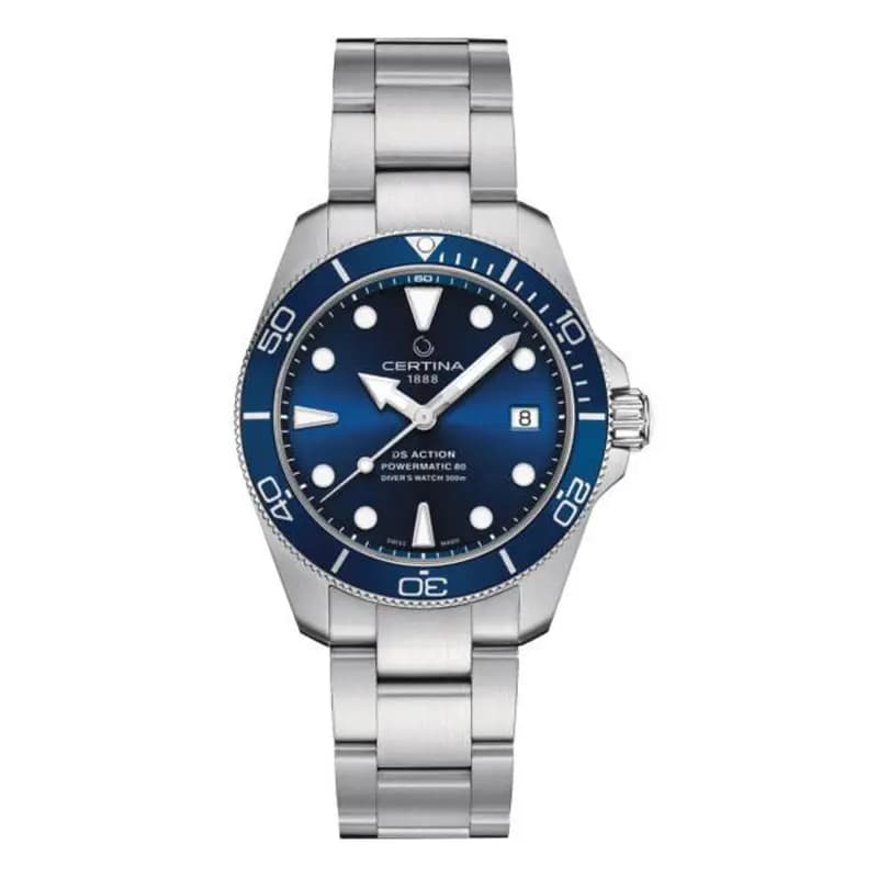 Certina Montre Certina DS Action Diver 38mm Powermatic 80 Automatique Cadran Bleu