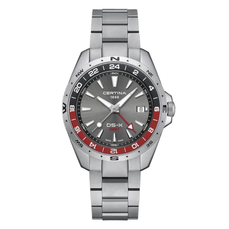 Certina Montre Certina DS-X GMT Cadran Gris Bracelet Acier inoxydable
