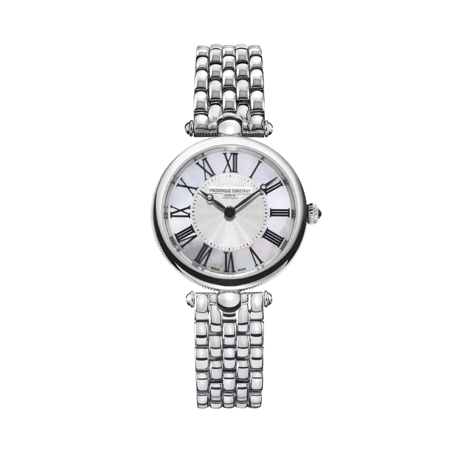 Frédérique Constant Montre Frédérique Constant Classics Art Déco Round quartz cadran argenté bracelet acier 30 mm