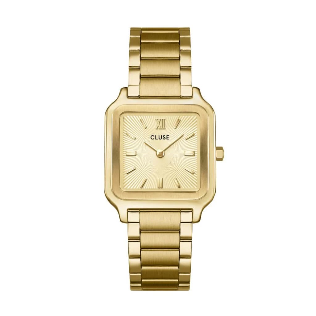 Cluse Gracieuse Watch Steel, Sunray Textured Full Gold Colour