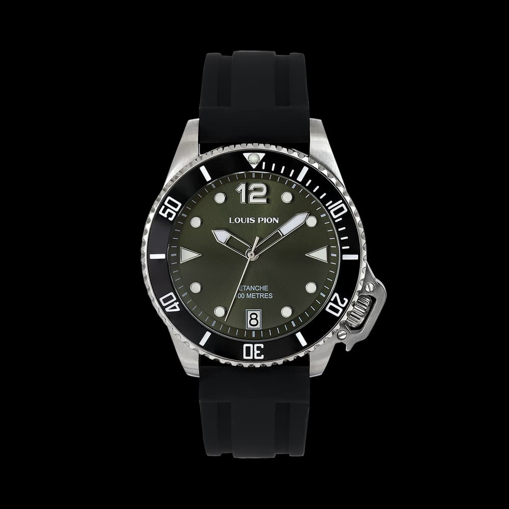 Louis Pion Montre quartz Homme Marin Vert olive